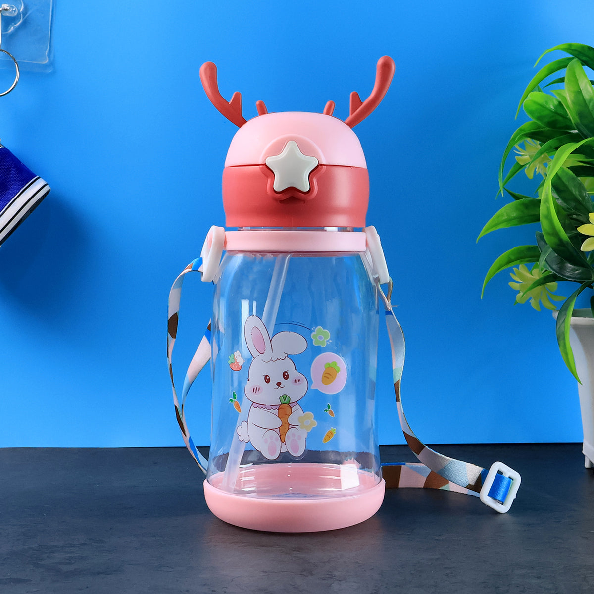 Cute Cartoon Water Bottle Approx 450ml (1 Pc)