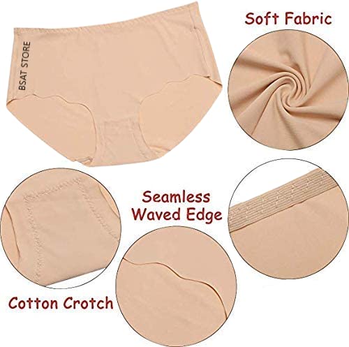 Women's Ice Silk Blend Invisible Lines No Show Hipster Panty (Pack of 4)