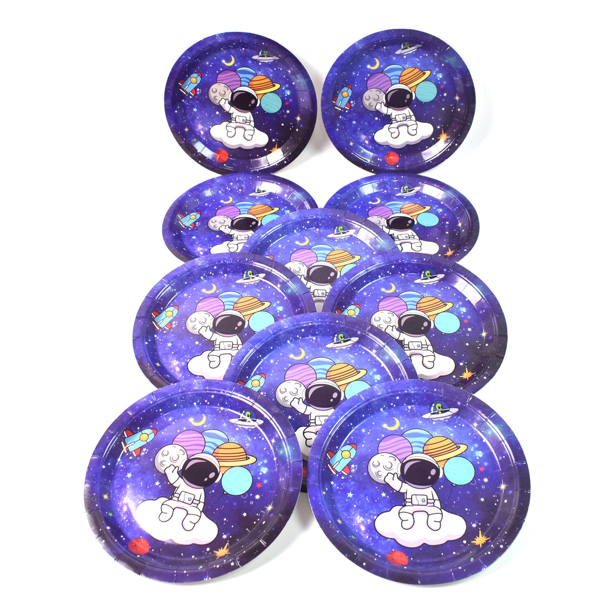 Round Plates Disposable Paper Plates  Happy Birthday Gift (10 Pcs Set  Mix Design)