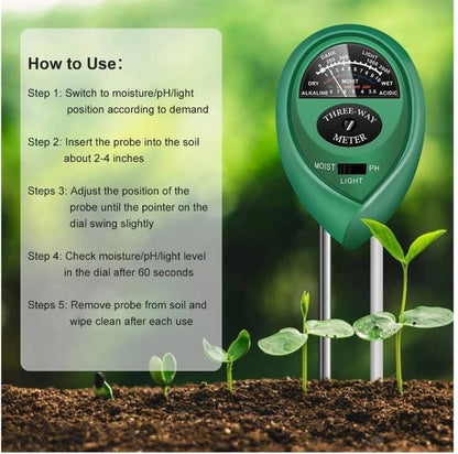 3-in-1 Solar Soil Tester (Pack of 2)