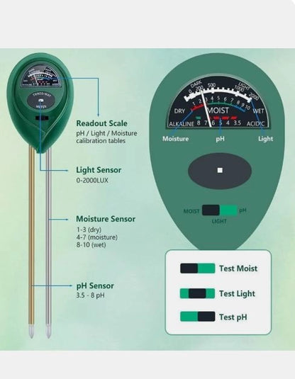3-in-1 Solar Soil Tester (Pack of 2)