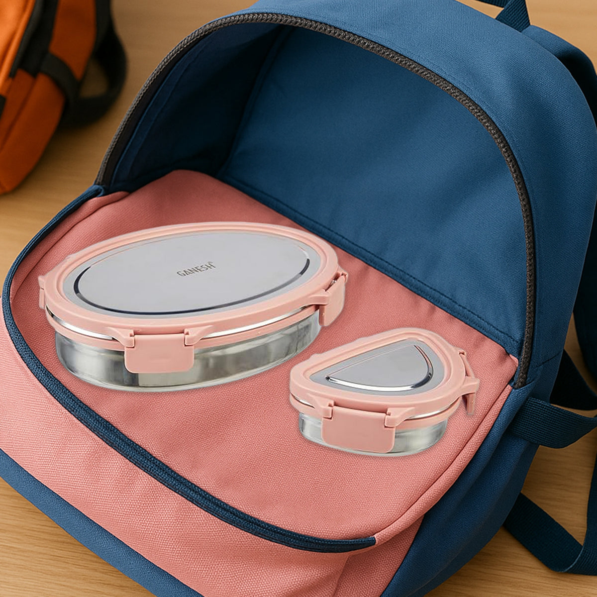 Ganesh Classy 2-piece Stainless Steel Lunch Box Set