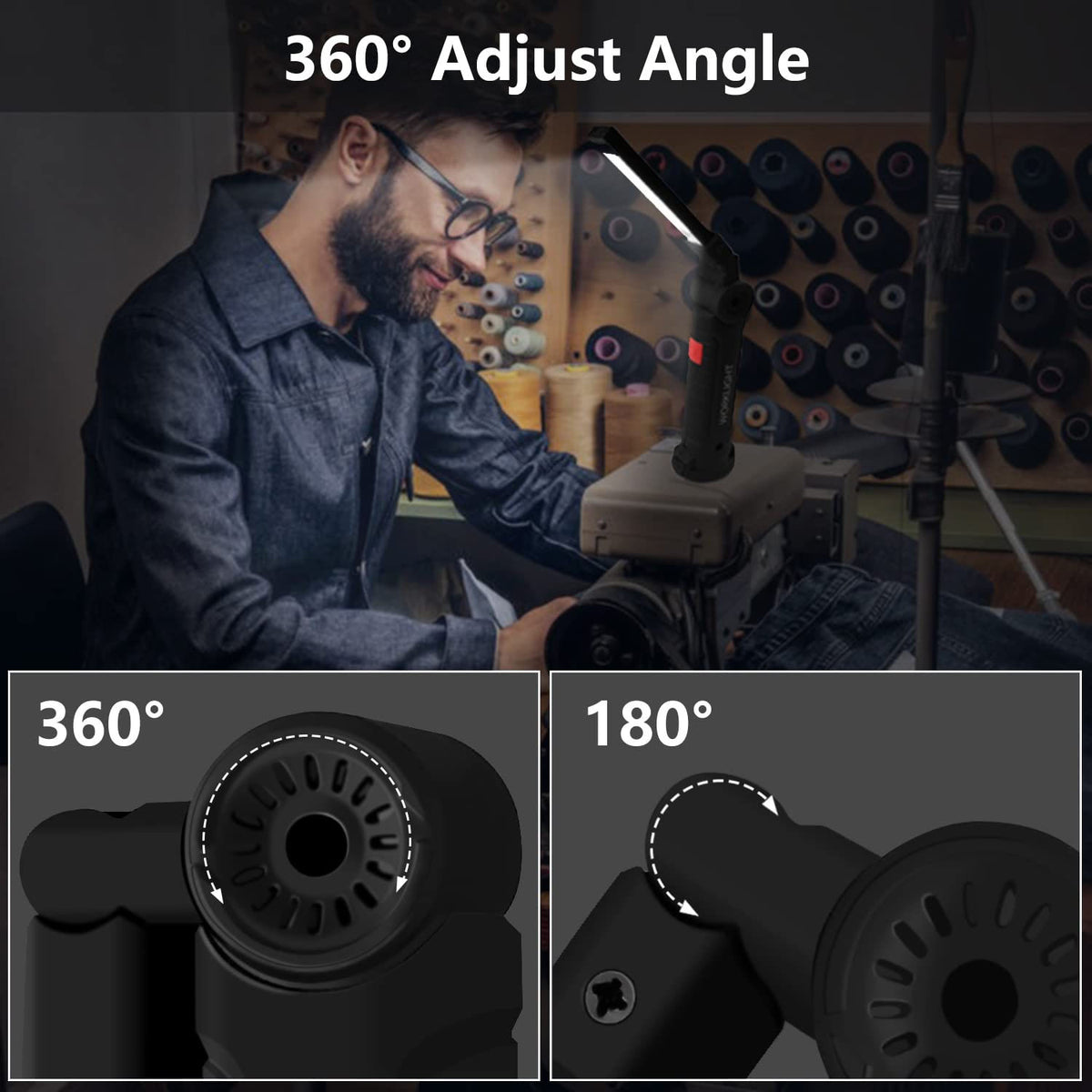 Rechargeable Adjustable Big Led Work Light (1 Pc)